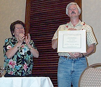 Arne receives special recognition from the AAVSO in 2002 for his mentoring of observers and support for the GRB Network